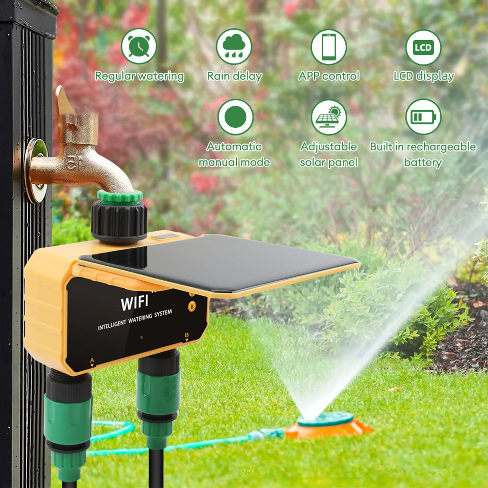 App Smart Garden - Solar WiFi Smart Irrigation Timer Rain