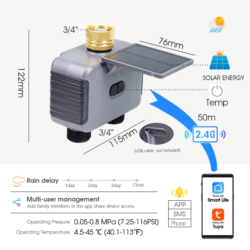 Tuay Smart Solar 2-Zone Wateri - Smart Garden Zone review and price