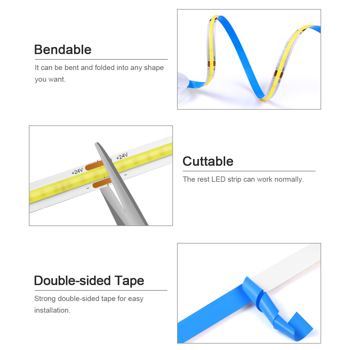 3M 5M 10M 24V COB LED Strip Li - App Smart Garden review and price